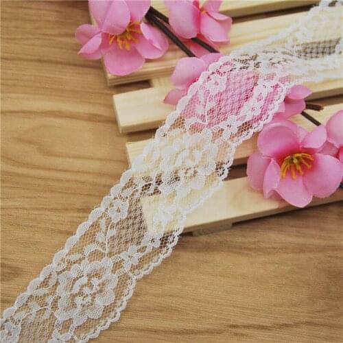 White Polyester Lace 36mm Trim Fabric Sewing Accessories Cloth Wedding Dress Decoration Ribbon Craft Supplies 300yards L9920