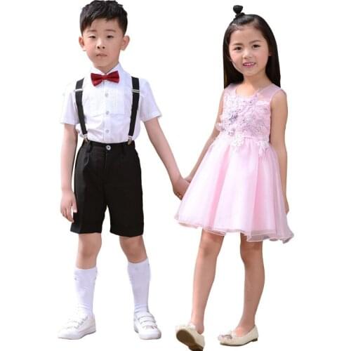 Childrens Day Dress Sets Kids Primary School Performance Clothing Sets Kindergarten Big Chorus Bib Boys Girls' Costumes