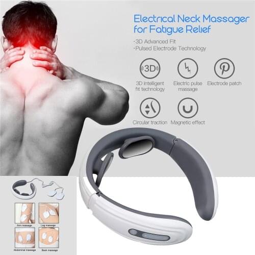 Electric Cervical Massager with electrode sheet Pulse Heat Neck Far Infrared Heat Relaxing Intelligent Pain Relief Health Care