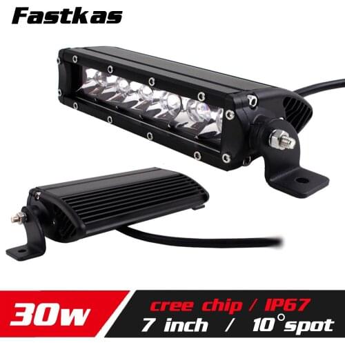 FASTKAS 7inch 30w LED Work Light Bar SUV Truck Tractor ATV 12V 24V 4X4 LED Offroad Light Bar LED Drive Light LED DRL seckill 18w