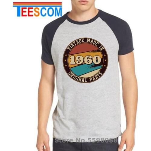 Vintage Made in 1960 T Shirt men Fathers 60th Birthday gift tee shirt Retro 1960 Original Parts T-shirts 1960 birth year Tshirt
