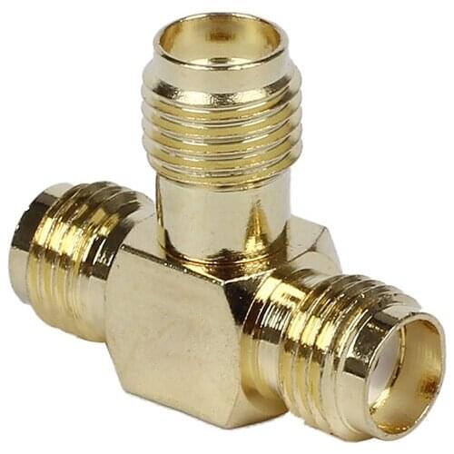 SMA Female to Two SMA Female Triple T RF Adapter connector 3 way Splitter