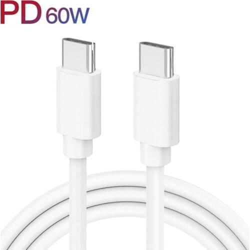 3A USB C to Type C Cable PD 60W Fast Charging Phone Charger USB-C Cord For iPad Pro Samsung MacBook Pro Xiaomi 1m