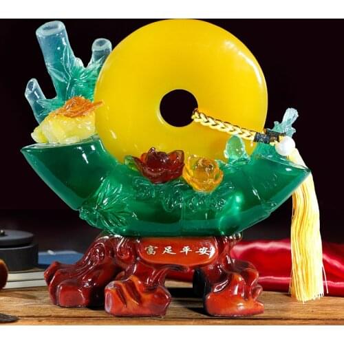 Chinese Resin Lucky fortune Crafts Resin Sculpture Wealth Office tabletop ornament home living room Decor Accessories Lucky Gift