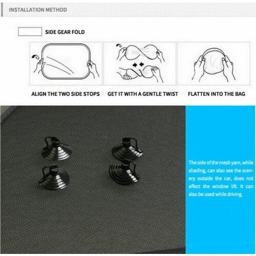 Covers 65*38cm Sunshade Curtain Accessories Replacement Privacy Mesh Sun Visor Anti UV 1 Pair