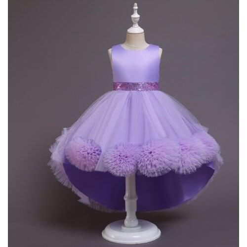 Summer Kids Baby Girl Princess Dress Flowers Tulle Party Dress for Children Brithday Formal Swallow Tail Dresses