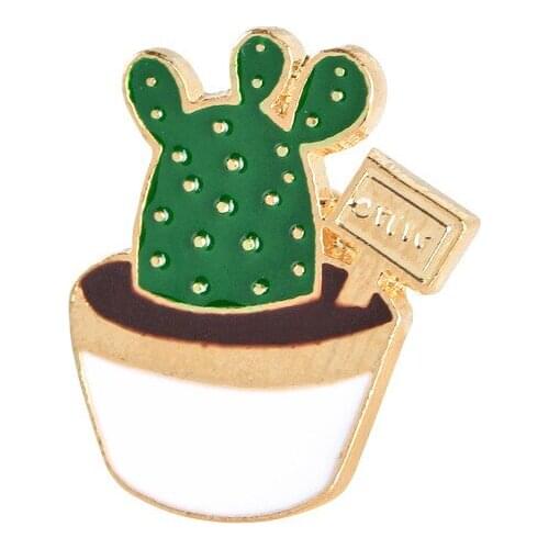 Cute Pins Cactus Brooch Pins Metal Broches Mujer Women Men Brooch Cute Enamel Plant Pines Metalicos Broach Badge Collar Pin 2021