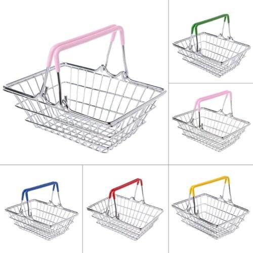 Mini Supermarket Shopping Hand Basket Kids Toy Pretend Play Home Decor Y4UD