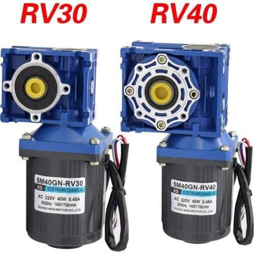 220v AC speed regulating motor 40W RV40 worm gear reducer motor high torque forward and reverse motor small motor