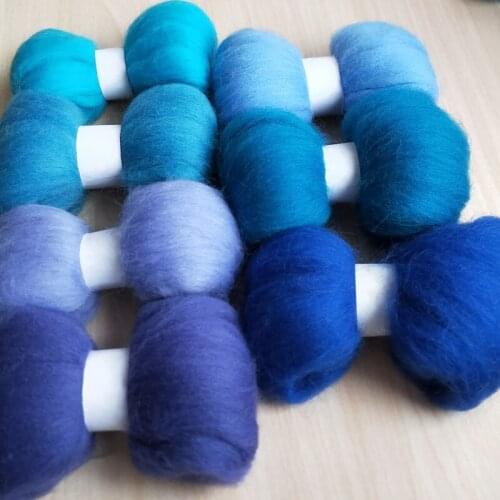 WFPFBEC 70S WOOL FOR FELTING sets wool fiber 10g/bag 7colors wool roving