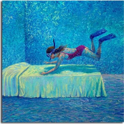 The Diver By Iris Scott Wall Art Canvas Poster And Print Canvas Painting Decorative Picture For Kitchen Bedroom Home Decoration