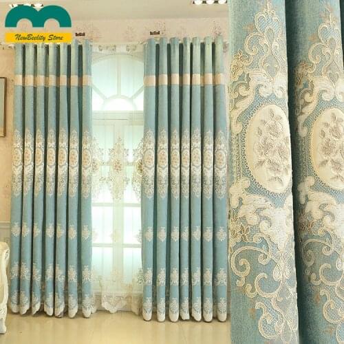 New Embroidered Curtains for Living Room Bedroom Dinning Room Windows Curtain Customization Luxury Curtains