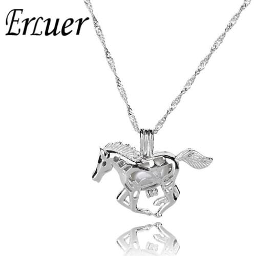 ERLUER Horse Charm Luminous Pendant Necklaces Glow In The Dark Necklace Halloween gift Jewelry For Men Women children