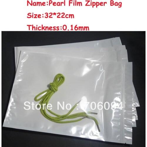 Size:22*32cm,100pcs/lot,Pearl White Zipper Plastic bag,Pearl film Plastic bag,Zipper Plastic Bag for Gift