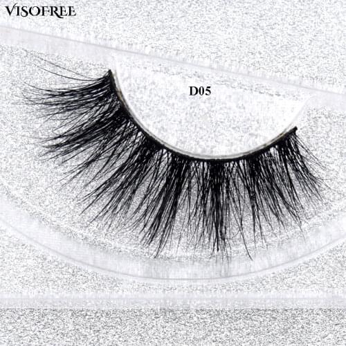 New 3D Real Mink Eyelashes Thick Long Fake Eyelashes False Full Strip 100% Handmade Eyelashes Extension Makeup 1 Pair D05