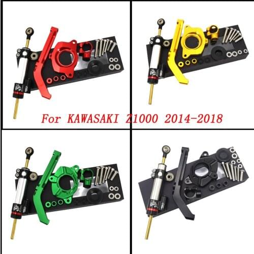 New Z1000 Motorcycle CNC steering damper stabilizer Linear inverted safety control + bracket for KAWASAKI Z 1000 2014-2017 2016