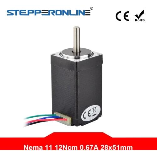 Nema 11 Stepper Motor 28BYGH 51mm 0.67A 12Ncm(17oz.in) 4-lead Nema11 Step Motor for DIY CNC XYZ 3D Printer