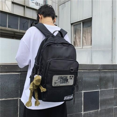 Schoolbag female Korean Harajuku ulzzang college student high school backpack male large-capacity tooling ins bag backpack