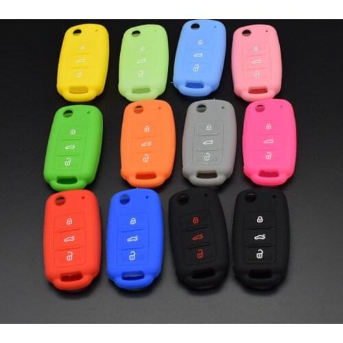 Silicone car key fob skin case cover set protected for VW POLO Bora Tiguan golf 4 5 6 GTI EOS Scirocco Jetta MK5 MK6 20 pcs/lot
