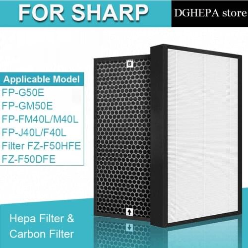 FZ-F50HFE FZ-F50DFE Replacement HEPA Carbon Filter for Sharp Air Purifier FP-G50E FP-GM50E FP-J40L FP-FM40L FP-F40E FP-JM40L