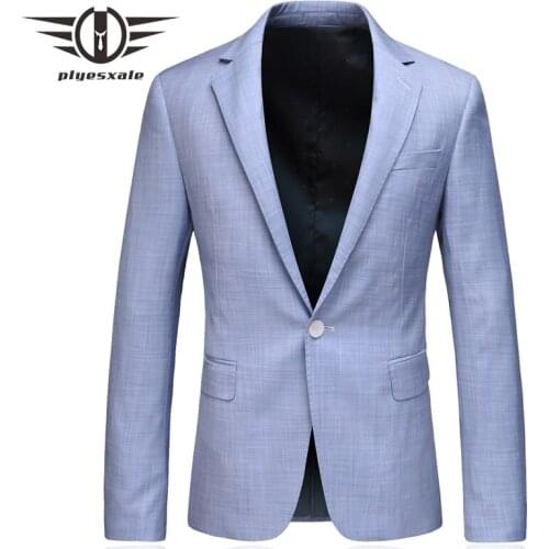 Light Blue Blazer For Men Korean Fashion Clothing Male Blazer Jacket Slim Fit Mens Smart Casual Blazers 5XL Luxury Terno Q199