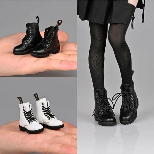 1/6 Soldier Leather Boots Hollow Shoes Model Clothes Model Fit 12'' Female Action Figure Body