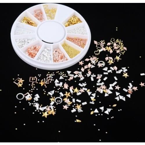 1 Box Gold Silver Hot Glitter Nail Art Mix 3D Metal Frame Jewelry Filling UV Resin Epoxy Mold For DIY Jewelry Making Crafts