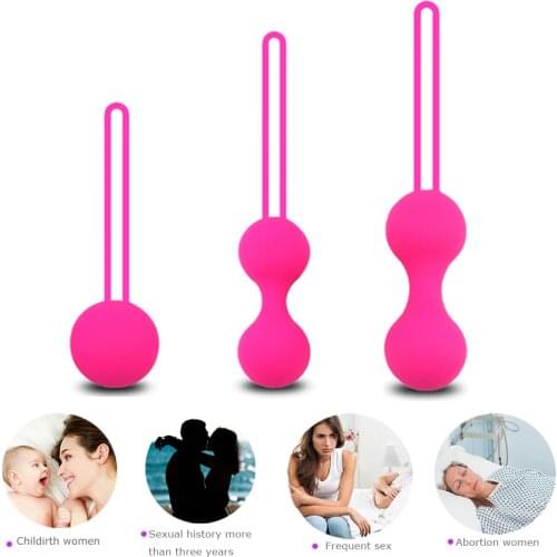 1 Set Safe Silicone Kegel Balls Vaginal Ball Geisha Ball Vagina Tighten Exercise Machine Vaginal Geisha Ball Sex Toys for Women
