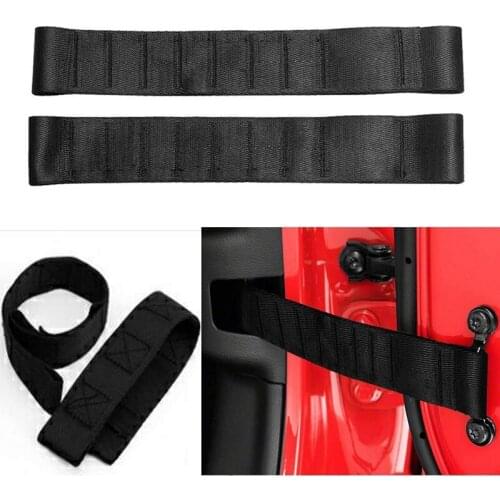 1 Pair of 1000 Lb Heavy Powerful Adjustable Door Limit Stop Belt for Jeep Wrangler Tj Jk Jl (black)