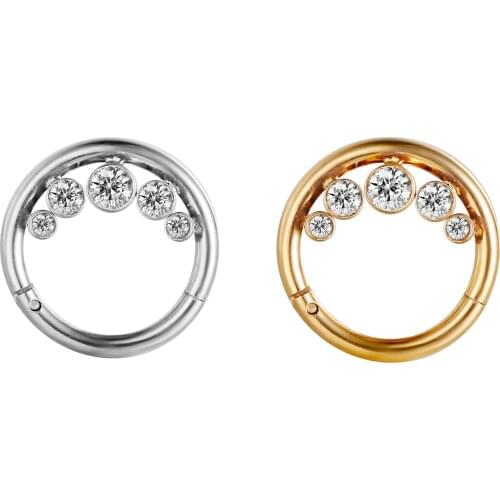 10pcs/Lot 316L Surgical Steel Seamless Hinged Segment Ring 16G Clicker Ear Cartilage Nose Hoop Septum Gems NEW