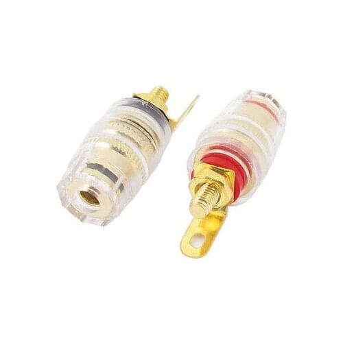 2Pcs Clear Cover 4mm Thread Speaker Binding Post for 4mm Banana Plug Jack