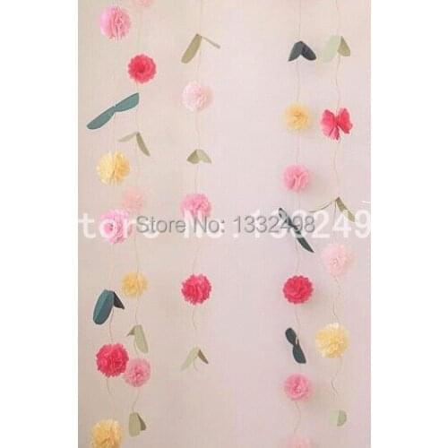 300 Pcs 4'' 10cm Tissue Paper Pom Pom Flower Pom-Poms garland Paper Flower Ball-Wedding decoration flower Party Home Decor