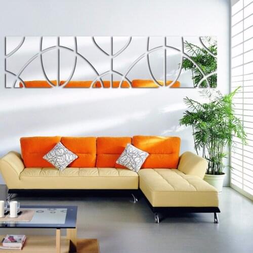 4 Sets of lot home decor 3d wall sticker decorative mirror sticker wall art TV backdrop wall decor room decoration