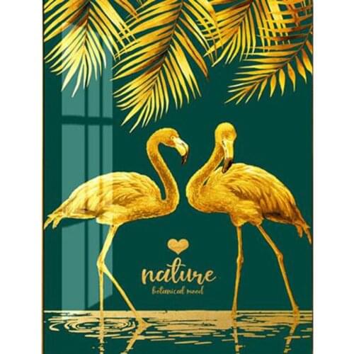 5d Gold Flamingo diamond painting animal birds diamond embroidery Mosaic diamond picture cross stitch алмазная вышивка decor