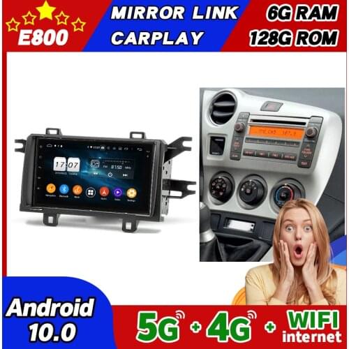 6GB Ram 128GB Rom Car Radio Stereo For TOYOTA Matrix PONTIAC Vibe Android 10 Multimedia Player GPS Navigation Carplay Head Unit