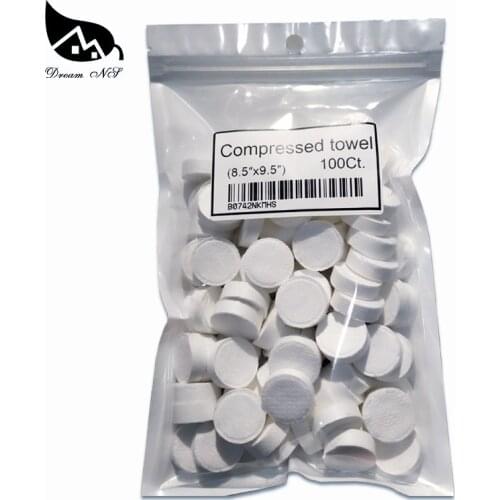 Dream NS White Compressed Towels Coin Camping BBQ Fishing Fitness Sport Travel Wipes Toilet Paper Tablets for Home 100pcs/bag