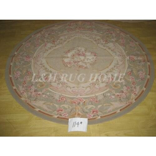 Free shipping 5'X5' Round French Aubusson Woolen carpets New Store Openning with wholesale prices for all stocks rugs