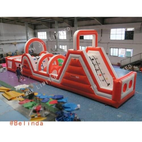 Free shipping! 10x3x4.5m adults and kids giant inflatable obstacle course, inflatable interactive sports game jumping race game