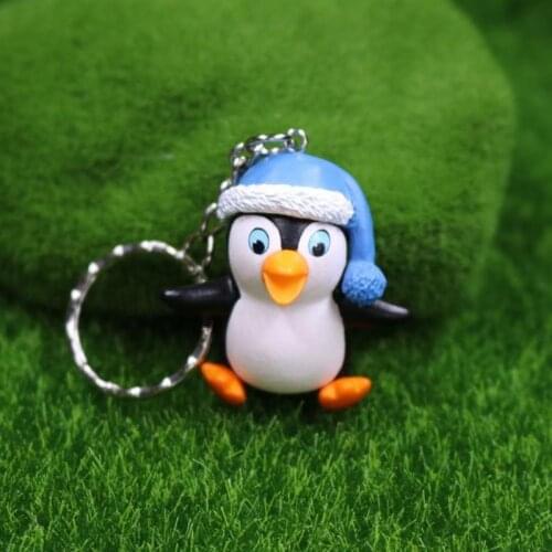 Penguin Keychain Animal Pendant Keyring Toys For Bag Car Keychain Accessories Cute Birthday Gift
