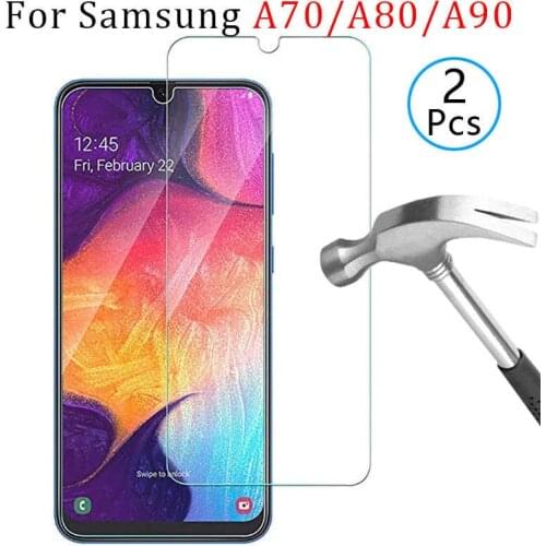 Case for samsung a70 a80 a90 Full Cover Tempered Glass Screen Protector Phone safety on galaxy a 70 80 90 coque protective film