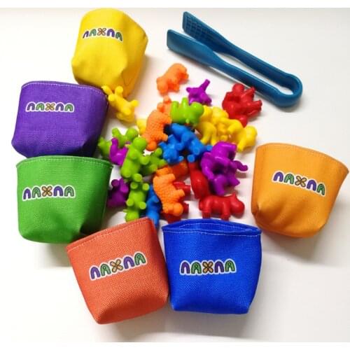 Kids Cognitive Toys Counting Sorting Children Early Learning Montessori Educational Animal Model Cars Pets Dinosaur Maths Aids