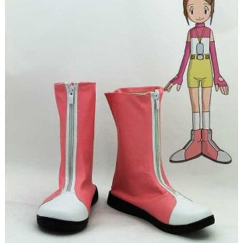 Digimon Adventure Yagami Hikari Cosplay Shoes Boots For Adult Womens Halloween Party Cosplay Boots Custom Made