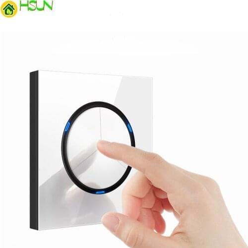 1 2 3 4 gang 2 way White Tempered glass switch Light pressure Wall Switch With LED lights France Germany socket household USB