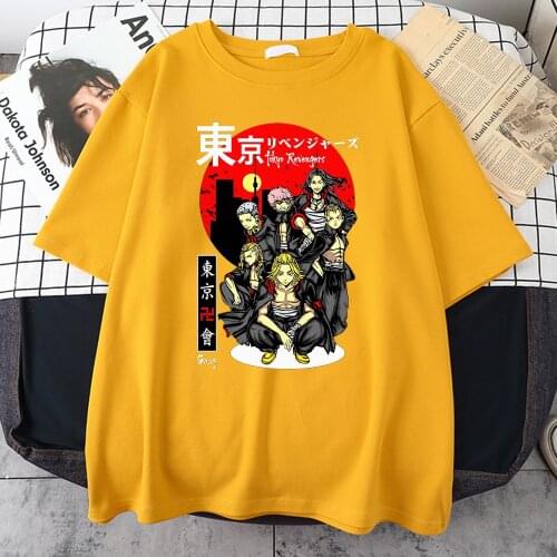 Tokyo Revenge Anime Print T-Shirts MensS Summer Harajuku Clothing Sumemr Short Sleeve Tee Shirt Summer Oversize Tshirt Male
