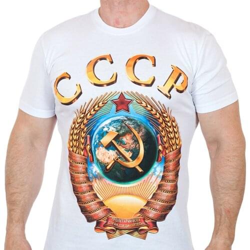 T-shirt with Russian USSR T-Shirts russia putin military cult Mens Clothing