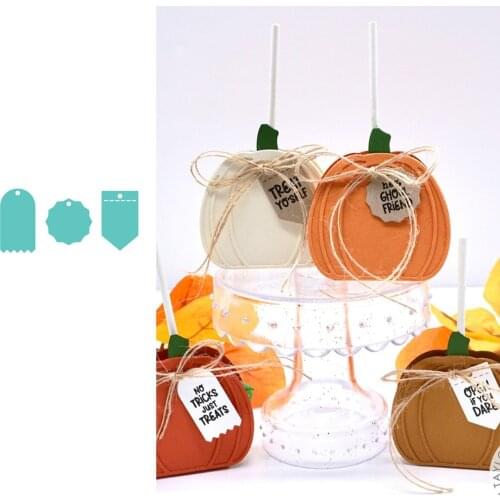 Halloween Ltty Bitty Tags Pumpkin Metal Cutting Dies Scrapbook Diary Decoration Stencil Embossing Template DIY Greeting Card