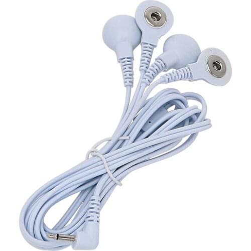 IKOKY Electric Shock Wire 4 Head Buckle Line 1 Shock Conversion Line Therapy Massager Accessories Electro Stimulation Sex Toys