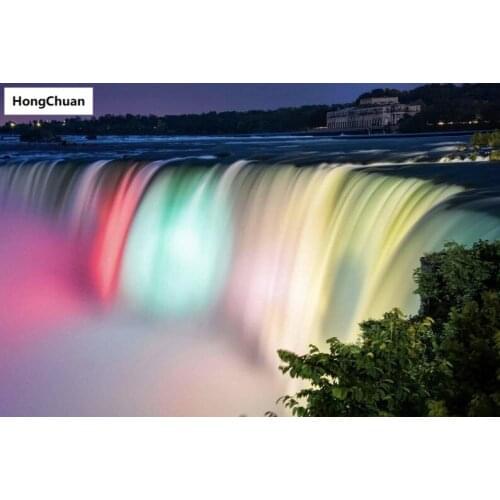 Colorful waterfall scenery 5D DIY square/round diamond painting mosaic cross stitch homedecoration mural Christmas giftNew Year