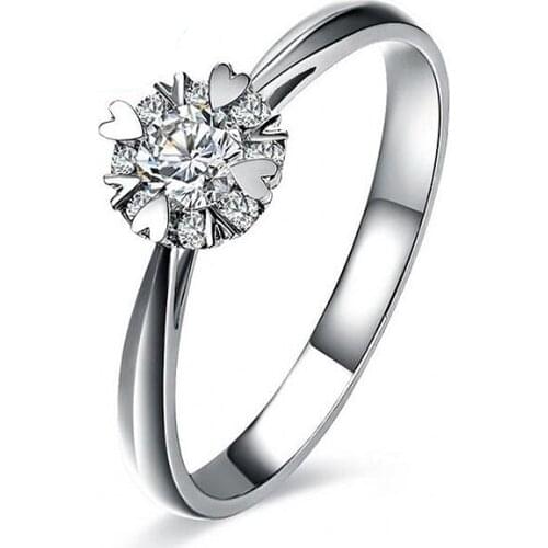 Ruifan Elegant Heart Shape Cubic Zircon Genuine 925 Silver Ring for Women Fine Jewelry Gift for Girlfriend Mothers Day YRI059