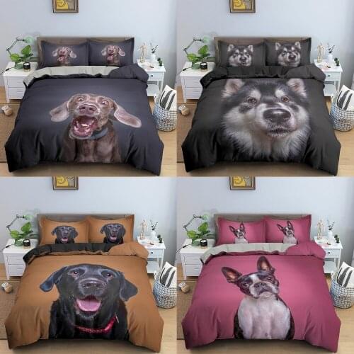 3D Dog Printed Duvet Cover Set Pet Bedding Set Single Double Twin Full Queen King Size For Adults Children Bed Cover